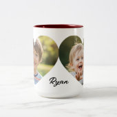 Tasse 2 Couleurs Custom Heart Photo with Personalized Name (Centre)