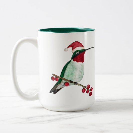 Tasse 2 Couleurs Custom Hummingbird Merry Christmas (Gauche)