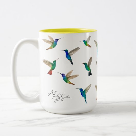 Tasse 2 Couleurs Custom hummingbirds (Gauche)