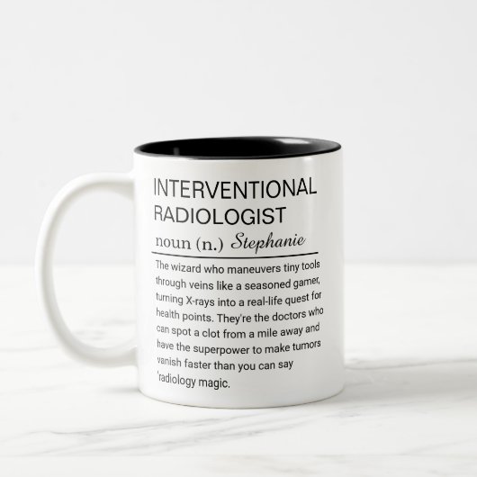 Tasse 2 Couleurs Custom Interventional Radiologist Definition Funny (Gauche)