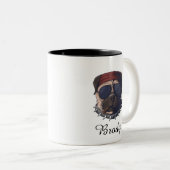 Tasse 2 Couleurs Custom pet personalized dog funny face  (Devant droit)