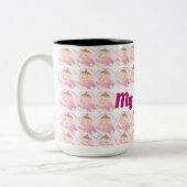 Tasse 2 Couleurs Custom Repeating Kid Photo & Name Gift (Gauche)