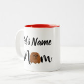 Tasse 2 Couleurs Custom Ruby Cavalier King Charles Spaniel Cadeau (Devant gauche)