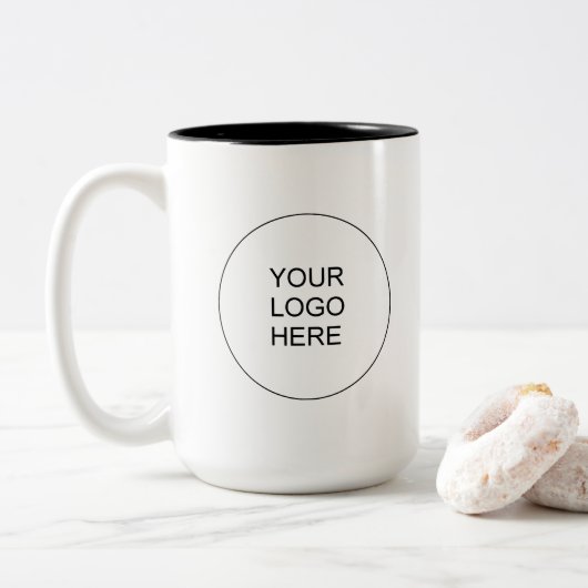 Tasse 2 Couleurs Custom Upload Your Company Logo Elegant Modern (Avec donut)