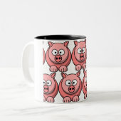 Tasse 2 Couleurs Customiser le cochon (Devant gauche)