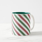 Tasse 2 Couleurs Customizable Pastel Christmas Stripes (Devant droit)