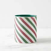 Tasse 2 Couleurs Customizable Pastel Christmas Stripes (Centre)