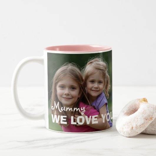 Tasse 2 Couleurs Customized with 2 and text (Avec donut)