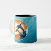 Tasse 2 Couleurs CustomSobriety Milestone Cadeau - Coucher de solei (Devant gauche)