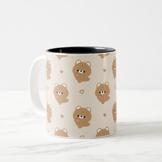 Tasse 2 Couleurs Cute Amour Ours Brown (Devant gauche)