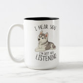 Tasse 2 Couleurs Cute and Funny Husky (Gauche)