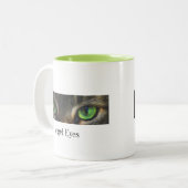 Tasse 2 Couleurs Cute ange ange chat yeux & calligraphie (Devant gauche)