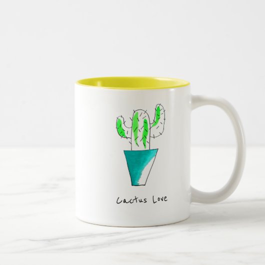Tasse 2 Couleurs Cute art plante mexicain de cactus (Droit)