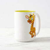 Tasse 2 Couleurs Cute Baby Giraffe Smiling Cartoon-35280 (Devant droit)