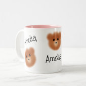Tasse 2 Couleurs Cute Bear Personnalisé (Devant gauche)