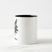 Tasse 2 Couleurs Cute Black Cartoon Cat avec texte. (Centre)