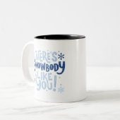 Tasse 2 Couleurs Cute Blue Monochrome Snowflake Motivation (Devant gauche)