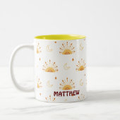 Tasse 2 Couleurs Cute Boho Celestial Motif sans couture (Gauche)