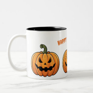 Tasse 2 Couleurs Cute Boho Citrouilles Éffrayants Black Happy Hallo