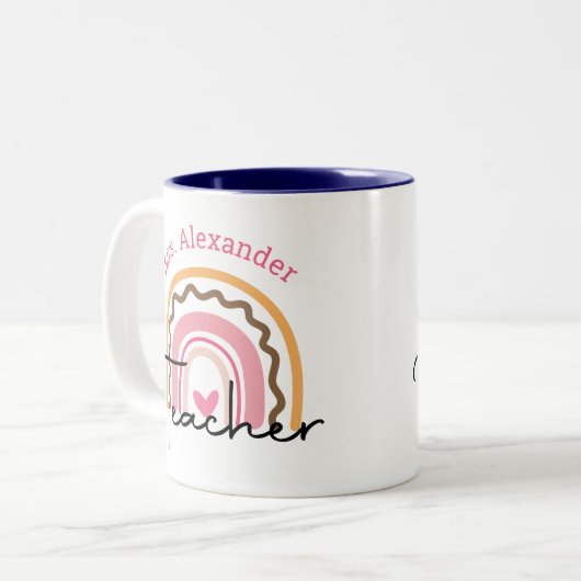 Tasse 2 Couleurs Cute Boho Rainbow Appréciation de l'enseignant Mon (Devant gauche)