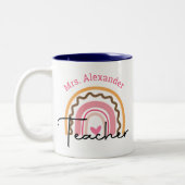 Tasse 2 Couleurs Cute Boho Rainbow Appréciation de l'enseignant Mon (Gauche)