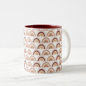 Tasse 2 Couleurs Cute Brown Boho Rainbow Whimsical Motif (Devant droit)