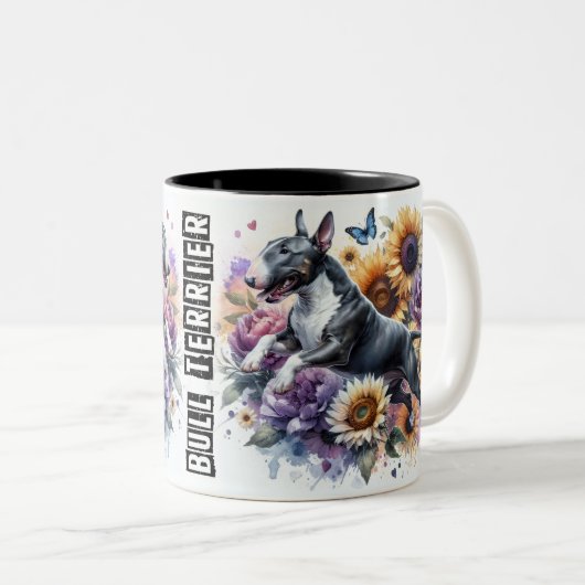Tasse 2 Couleurs Cute Bull Terrier (Devant droit)