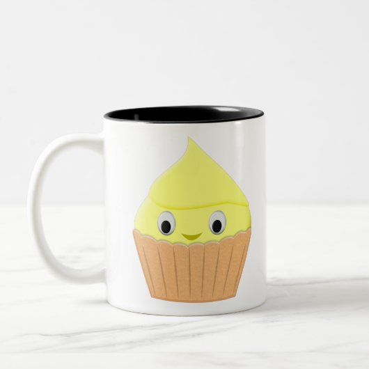 Tasse 2 Couleurs Cute Cartoon Citron Cupcake (Gauche)
