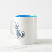 Tasse 2 Couleurs Cute Cartoon Husky Puppy Dog (Devant gauche)