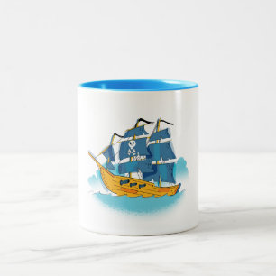 Tasse 2 Couleurs Cute Cartoon Pirate Ship