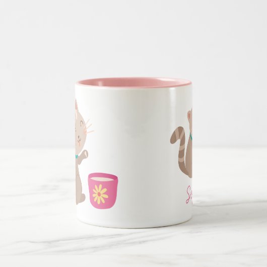 Tasse 2 Couleurs Cute cat (Centre)