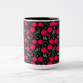 Tasse 2 Couleurs Cute Cherry Pattern Aesthetic | Red Cherry Seamles (Centre)