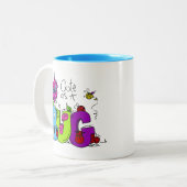 Tasse 2 Couleurs Cute comme un bug (Devant gauche)