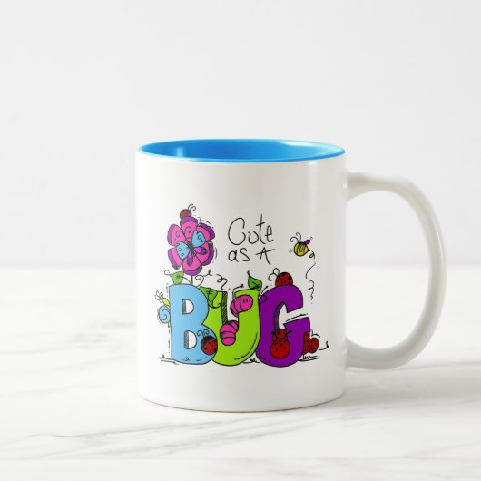 Tasse 2 Couleurs Cute comme un bug (Droit)