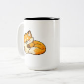 Tasse 2 Couleurs Cute Cozy Sleeping Fox (Devant gauche)