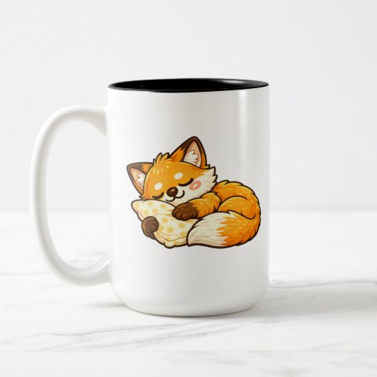 Tasse 2 Couleurs Cute Cozy Sleeping Fox (Gauche)
