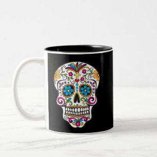 Tasse 2 Couleurs Cute crâne de sucre Joyeux Jour des Morts