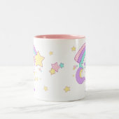 Tasse 2 Couleurs Cute Custom Personalized Magical Rainbow Unicorn (Centre)