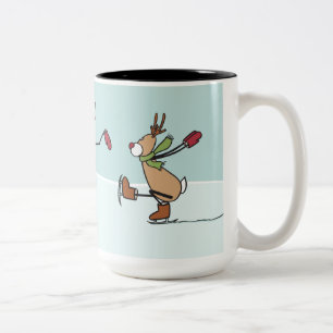 Tasse 2 Couleurs Cute Dancing Reindeer - Christmas