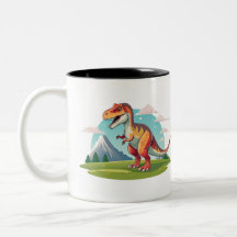 Cute Dinosaure vintage T Rex avec Montagne