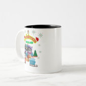 Tasse 2 Couleurs Cute dog and cat Christmas squad design  (Devant gauche)