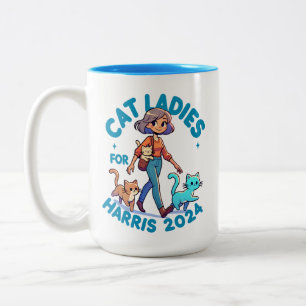Tasse 2 Couleurs Cute Drôle Fille Enfant Chat Lady Kamala Harris