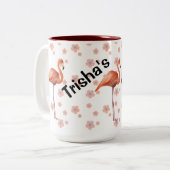 Tasse 2 Couleurs Cute flamingo personnalisée  (Devant gauche)