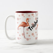 Tasse 2 Couleurs Cute flamingo personnalisée  (Gauche)