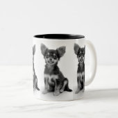 Tasse 2 Couleurs Cute Fluffy Chihuahua Puppy Pattern (Devant droit)