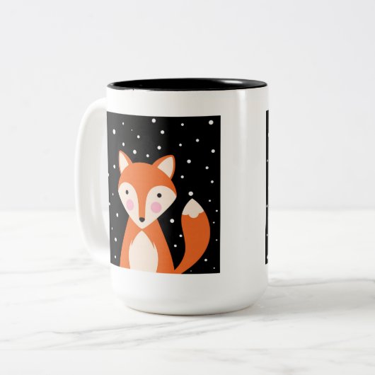 Tasse 2 Couleurs Cute Fox (Devant gauche)