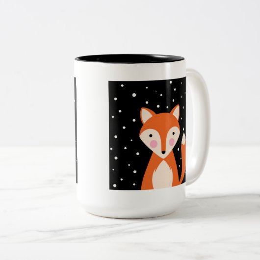 Tasse 2 Couleurs Cute Fox (Devant droit)