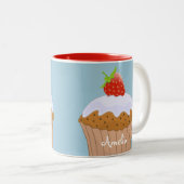 Tasse 2 Couleurs Cute fraise Bun personnalisé (Devant droit)