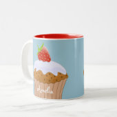 Tasse 2 Couleurs Cute fraise Bun personnalisé (Devant gauche)