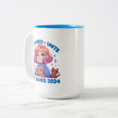 Tasse 2 Couleurs Cute Funny Girly Enfless Chat Lady Unite Harris (Devant gauche)